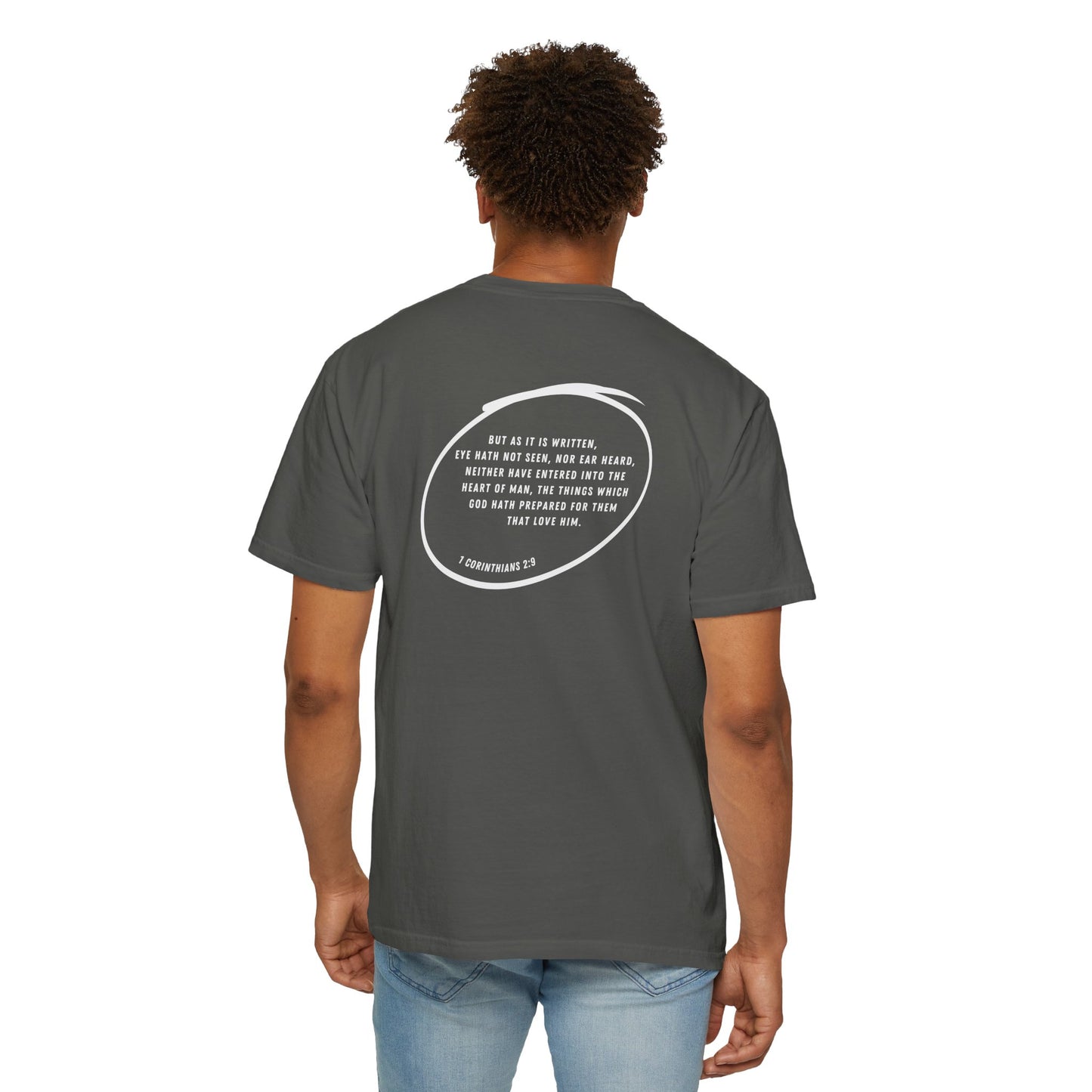 LIMITLESS - 1 Corinthians 2:9 (short sleeve in True Navy, Blue Jean, or Pepper)