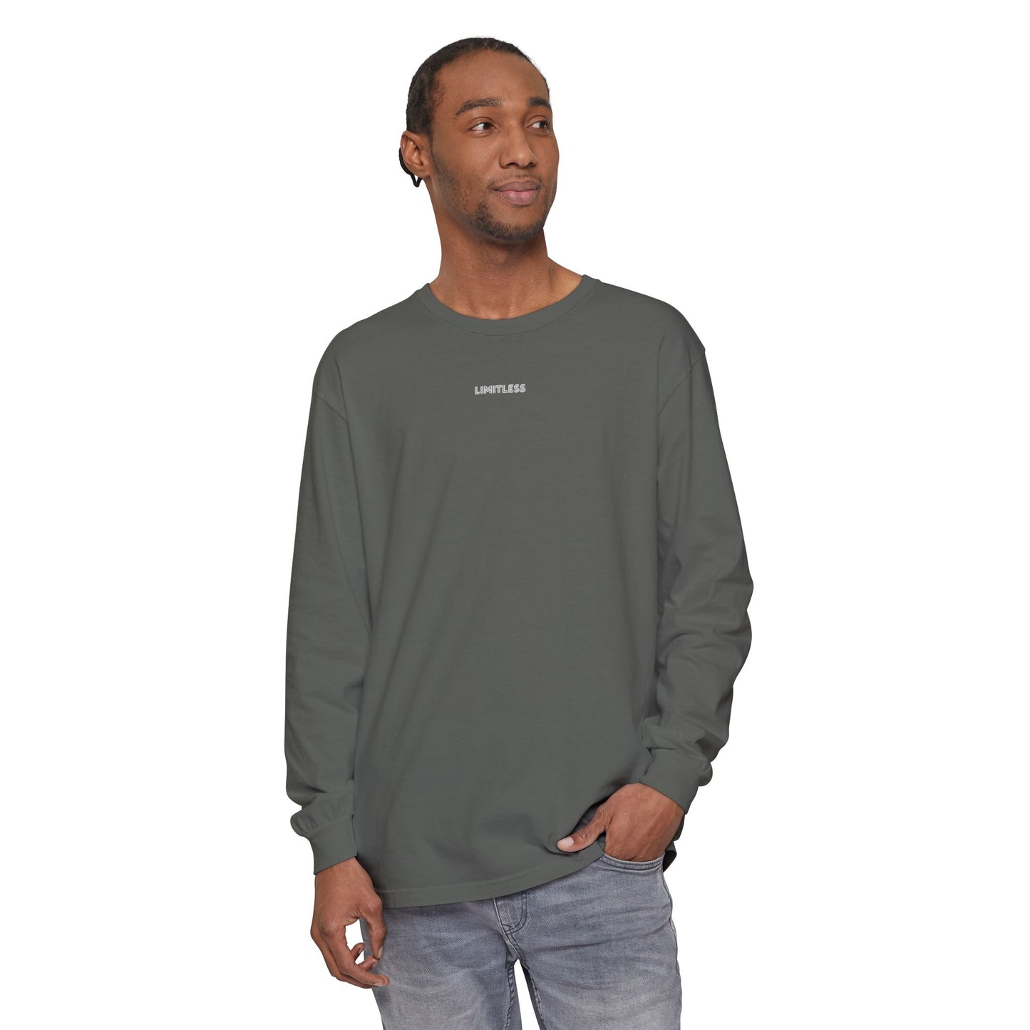 LIMITLESS - 1 Corinthians 2:9 (long sleeve in True Navy, Blue Jean, or Pepper)