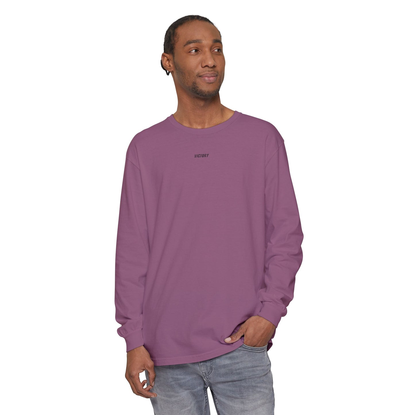 VICTORY - 1 Corinthians 15:57 (long sleeve in Sandstone, Blue Jean or Berry)