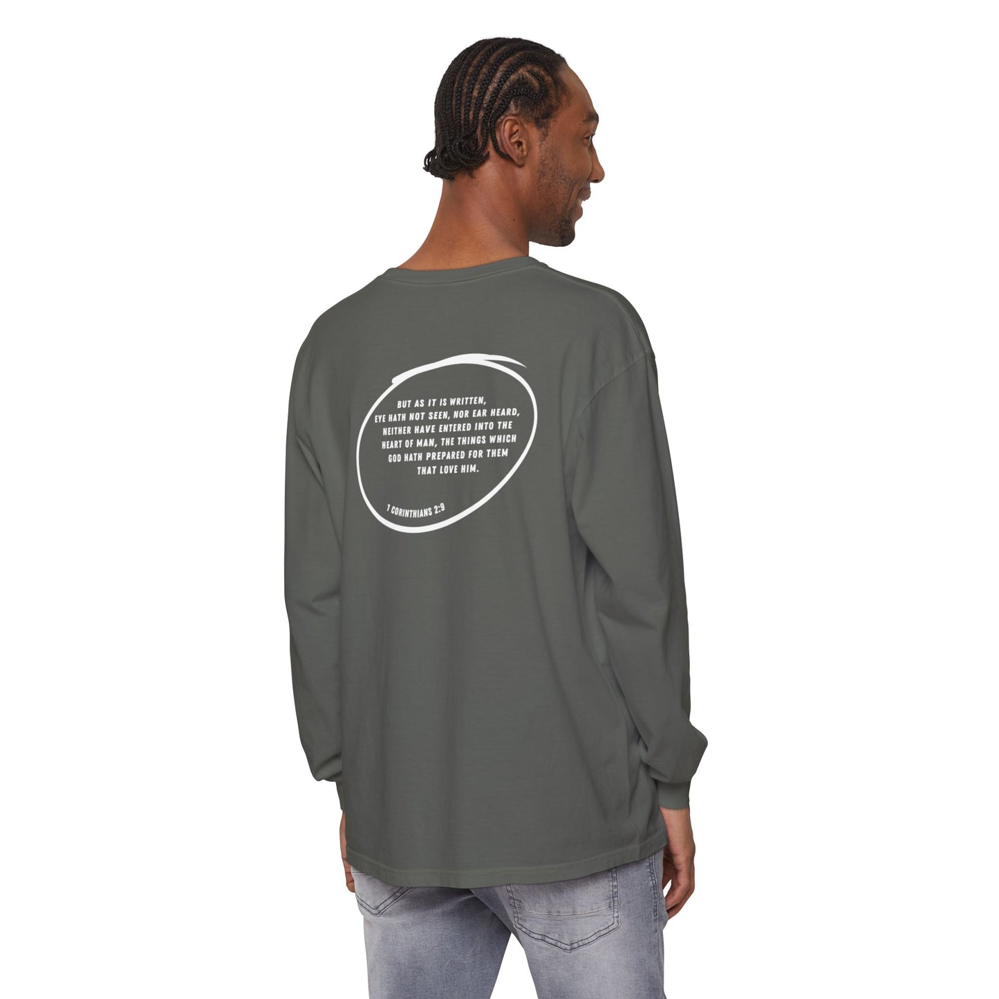 LIMITLESS - 1 Corinthians 2:9 (long sleeve in True Navy, Blue Jean, or Pepper)