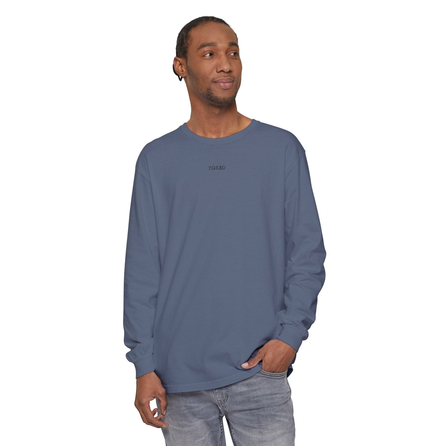 YOKED - Matthew 11:29 (long sleeve in Blue Jean, Ivory or Granite)