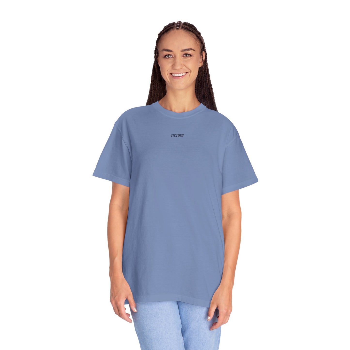 VICTORY - 1 Corinthians 15:57 (short sleeve in Washed Denim, Bay or Khaki)