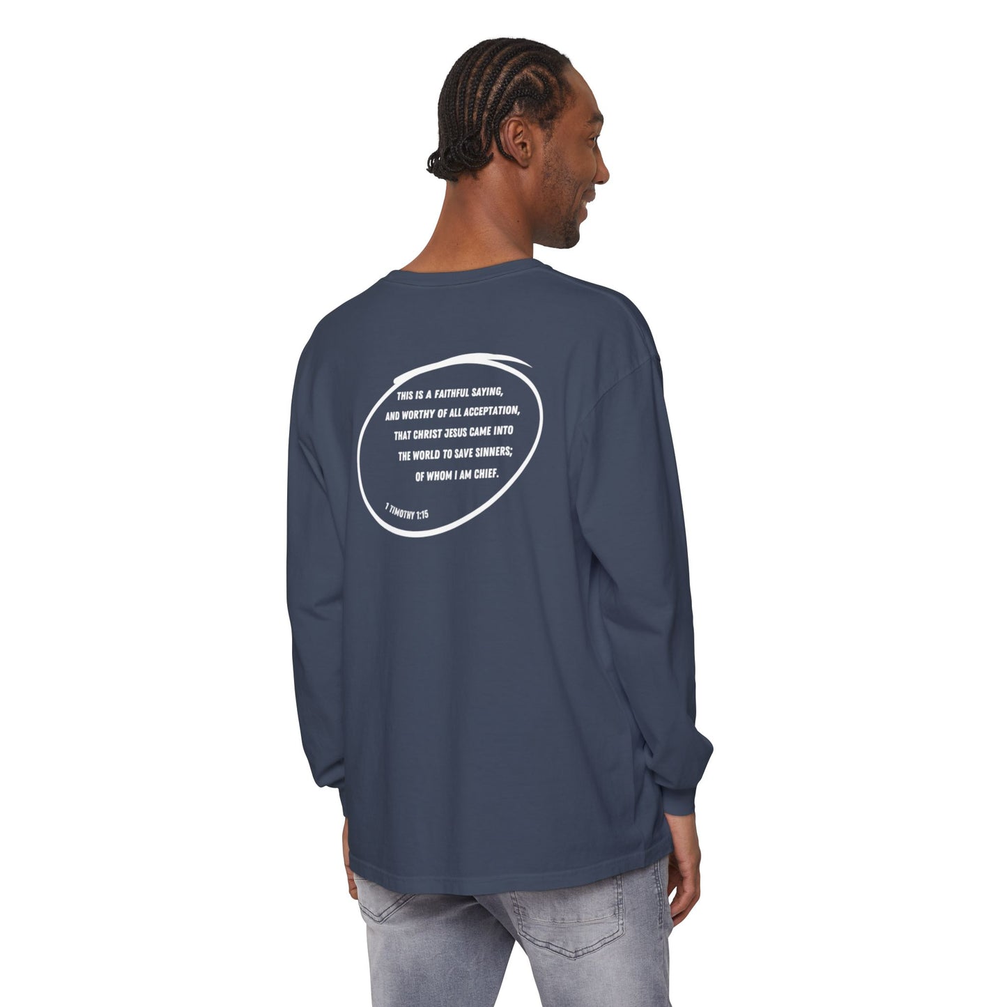 FORGIVEN - 1 Timothy 1:15 (long sleeve in Black, Berry or Midnight)