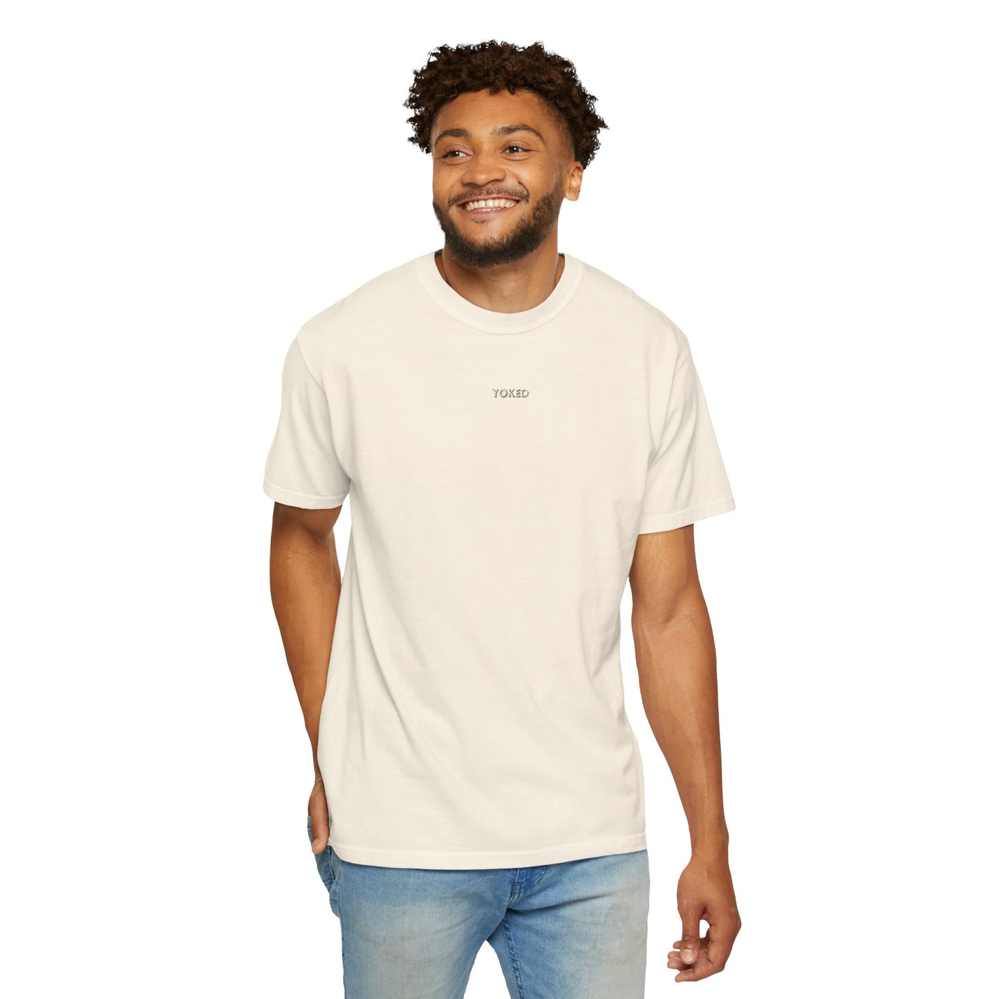 YOKED - Matthew 11:29 (short sleeve in Washed Denim, Bay or Ivory)