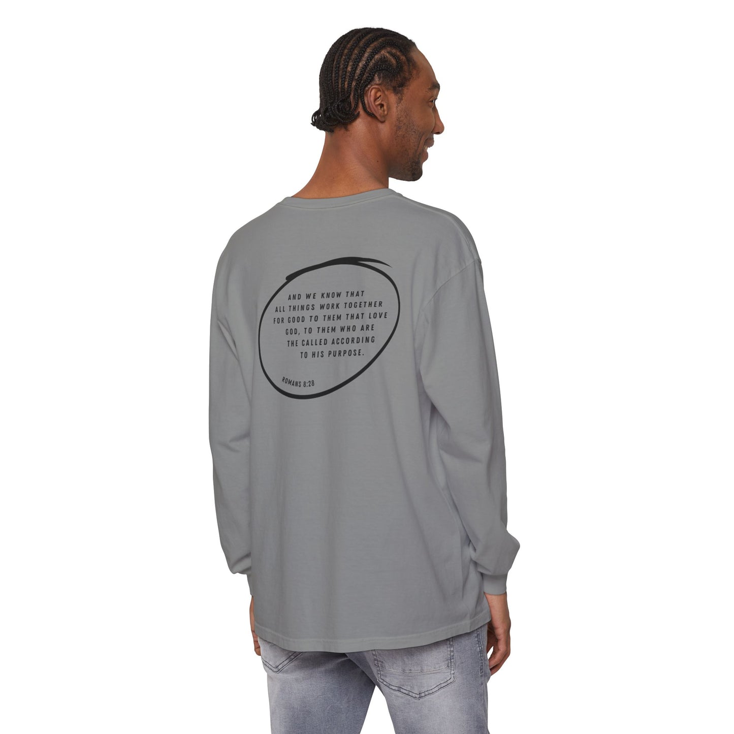 HARD FOUGHT HALLELUJAH - Romans 8:28 (long sleeve in Ivory, Grey or Blue Jean)