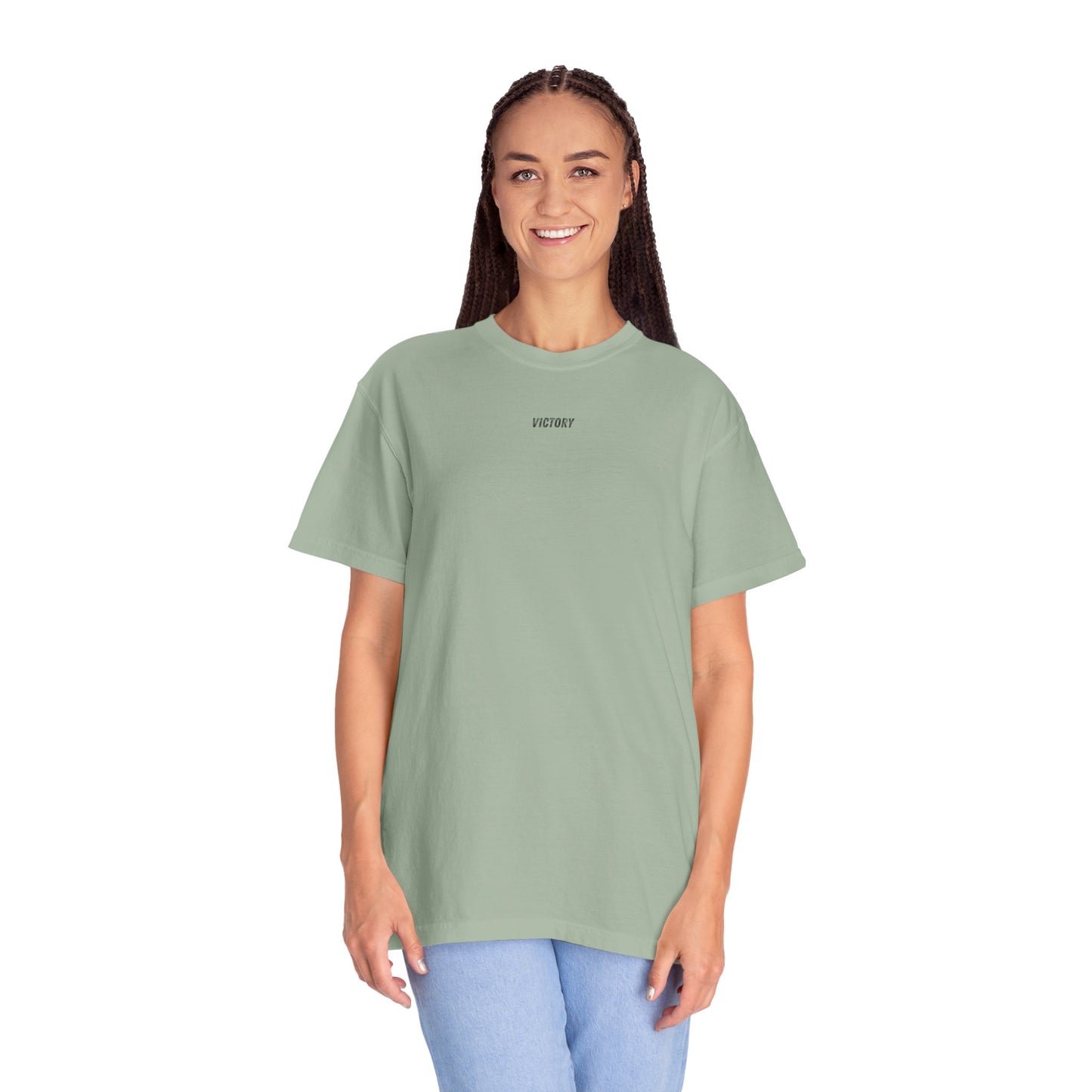 VICTORY - 1 Corinthians 15:57 (short sleeve in Washed Denim, Bay or Khaki)