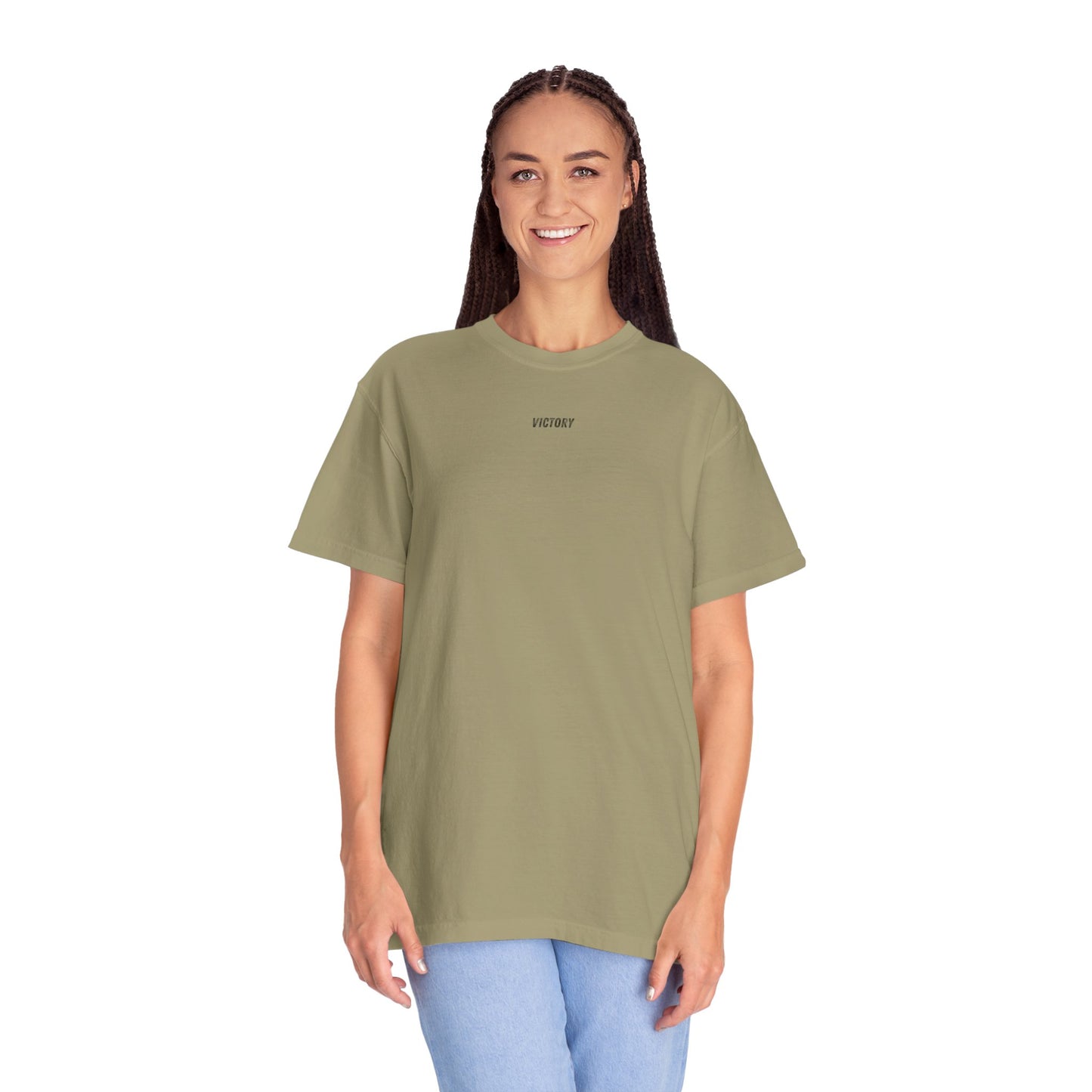 VICTORY - 1 Corinthians 15:57 (short sleeve in Washed Denim, Bay or Khaki)
