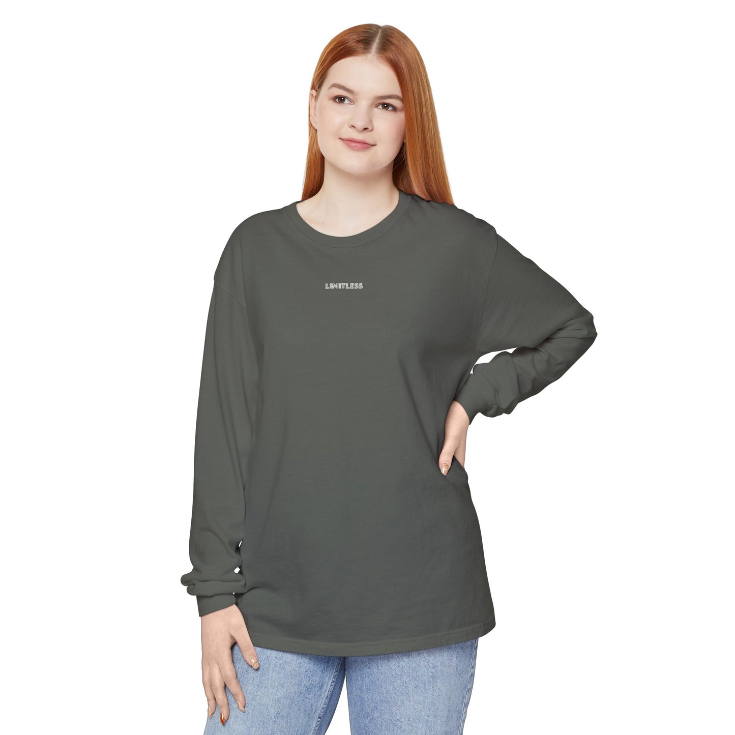 LIMITLESS - 1 Corinthians 2:9 (long sleeve in True Navy, Blue Jean, or Pepper)