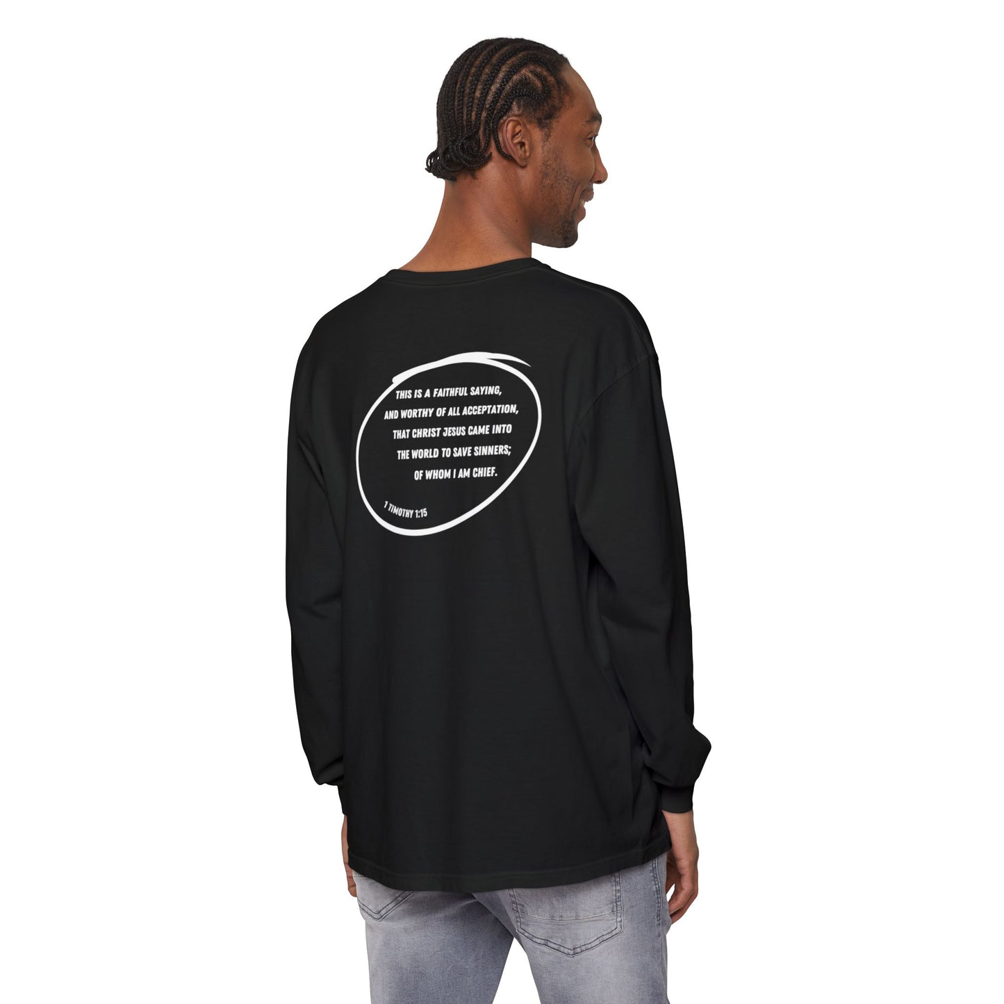 FORGIVEN - 1 Timothy 1:15 (long sleeve in Black, Berry or Midnight)