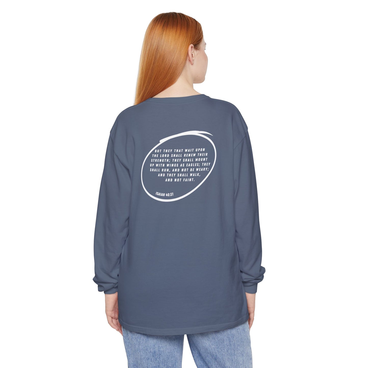 SOAR - Isaiah 40:31 (long sleeve in Blue Jean, Midnight or True Navy)