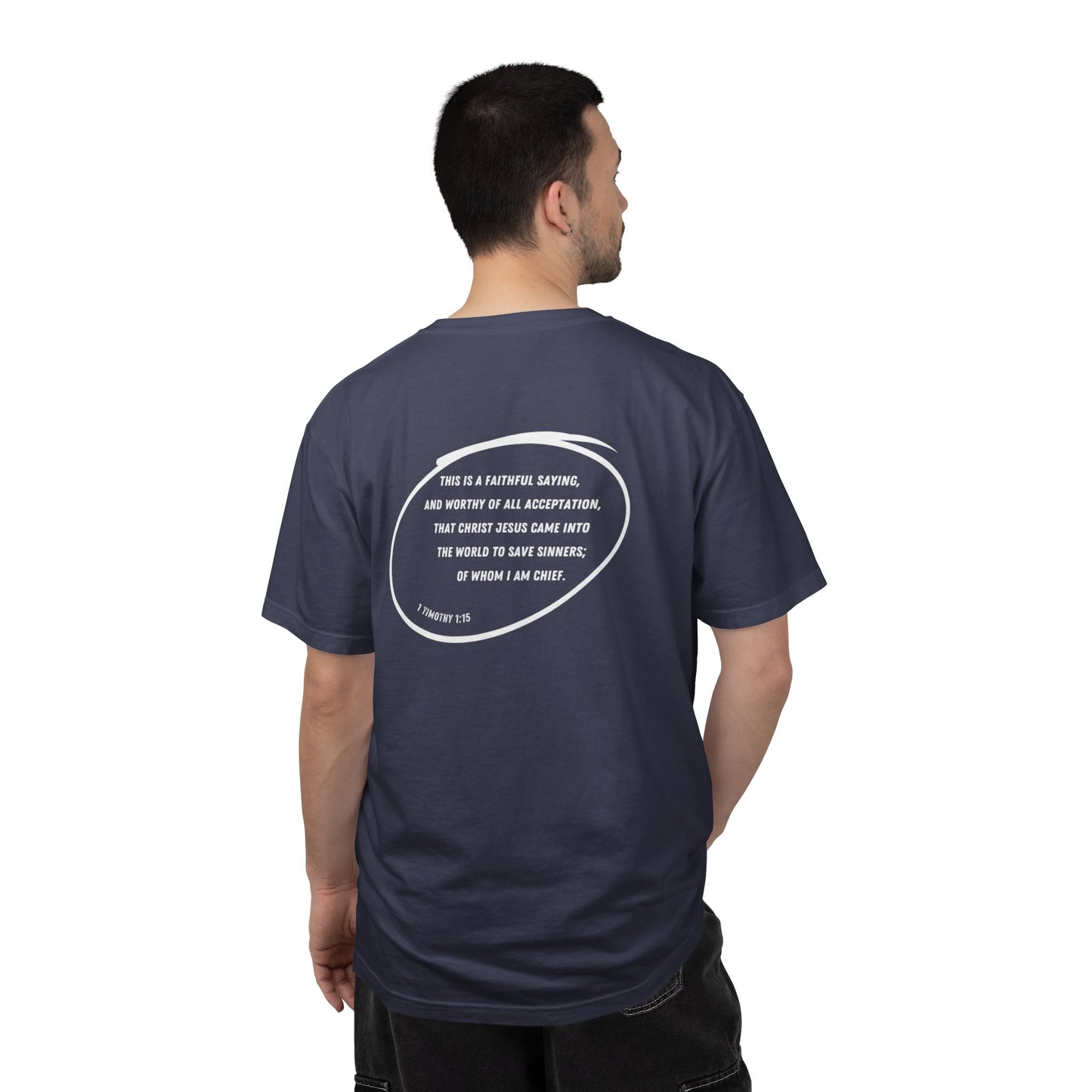 FORGIVEN - 1 Timothy 1:15 (short sleeve in Black, Berry or Denim)